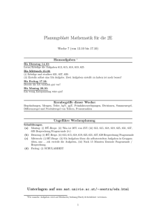 Planungsblatt Mathematik für die 2E