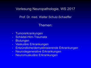 Vorlesung Neuropathologie, WS 2017 Themen: