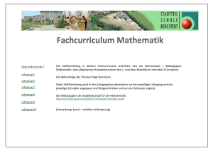 Schulinternes Curriculum - Stadtteilschule Bergstedt