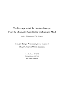 The Development of the Intention Concept: From the Observable