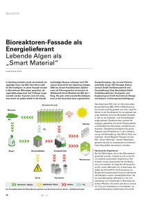 Bioreaktoren-Fassade als Energielieferant Lebende Algen als