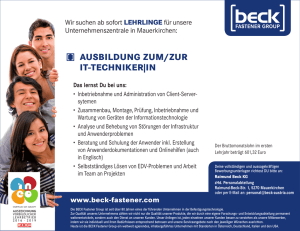 AUSBILDUNG ZUM/ZUR IT-TECHNIKER|IN