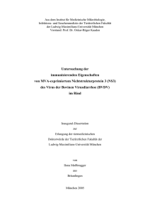 Untersuchung der immunisierenden Eigenschaften von MVA