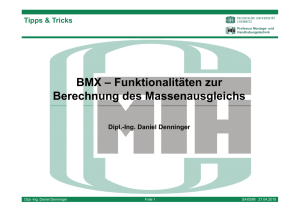 BMX Funktionalitäten zur BMX – Funktionalitäten zur Berechnung