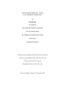 kinderwerbung und lauterkeitsrecht - KOPS Konstanz