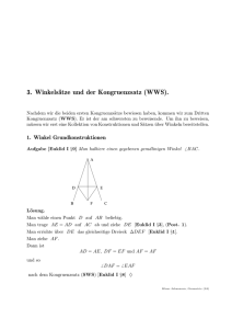 3. Winkelsätze und der Kongruenzsatz (WWS).