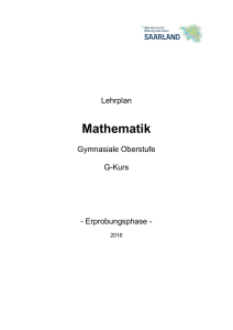 Mathematik Hauptphase der gymnasialen Oberstufe