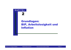 Grundlagen: BIP, Arbeitslosigkeit und Inflation