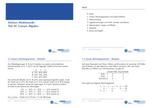 Vorkurs Mathematik– Teil III. Lineare Algebra - RWTH