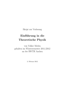 Einführung in die Theoretische Physik