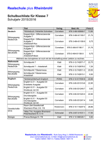 Schulbuchliste für Klasse 7