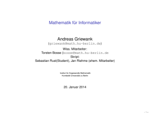 Mathematik für Informatiker Andreas Griewank