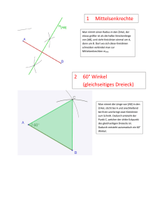 1 Mittelsenkrechte 2 60° Winkel (gleichseitiges Dreieck)