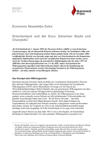 Economic Newsletter Extra Griechenland und der Euro