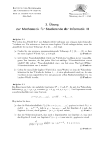 3. Übungsblatt - Institut für Mathematik