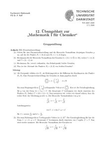 12. Übungsblatt zur Mathematik I für Chemiker