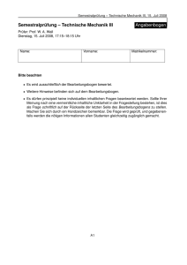 Semestralpr ¨ufung – Technische Mechanik III Angabenbogen - FSMB