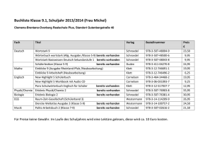 Buchliste Klasse 9.1, Schuljahr 2013/2014 (Frau Michel)