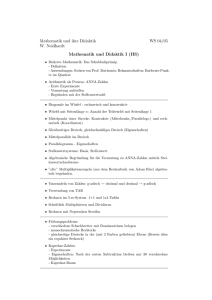 Mathematik und ihre Didaktik WS 04/05 W. Neidhardt Mathematik