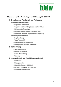 Themenbereiche Psychologie und Philosophie 2016-17