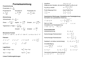 Formelsammlung (Mathematik) für Unter