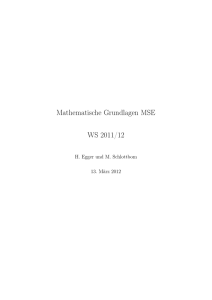 Scriptum: Mathematische Grundlagen MSE