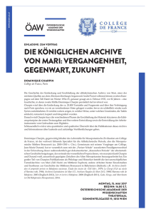 DIE KÖNIGLICHEN ARCHIVE VON MARI: VERGANGENHEIT