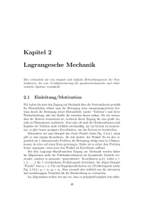 Kapitel 2 Lagrangesche Mechanik