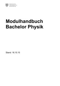 Modulhandbuch Bachelor Physik
