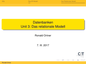 Datenbanken Unit 3: Das relationale Modell