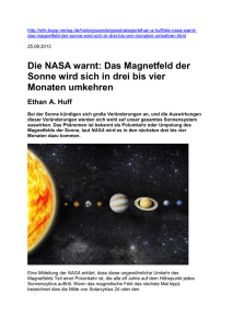 Die NASA warnt: Das Magnetfeld der Sonne wird sich in