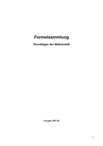 Formelsammlung Mathematik-Grundlagen