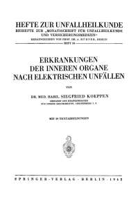 hefte zur unfallheilkunde eri(rani(ungen der inneren organe nach