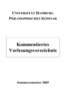Beginn: 14. April 2005 - Fachbereich Philosophie