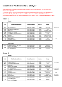 Schulbücher / Arbeitshefte SJ 2016/17