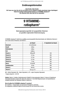 Beipackzettel 9 VITAMINE-ratiopharm® Kapseln - Shop