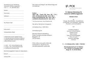 13. Mainzer Workshop für barocke Aufführungspraxis