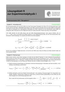 Lösungsblatt 9 zur Experimentalphysik I