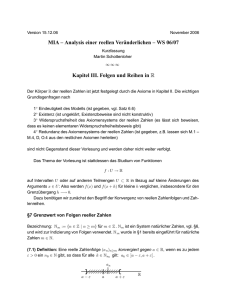 MIA – Analysis einer reellen Veränderlichen – WS 06/07 Kapitel III