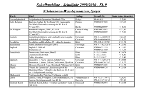 Schulbuchliste - Schuljahr 1997/98
