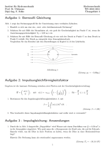 Aufgabe 1: Bernoulli Gleichung Aufgabe 2
