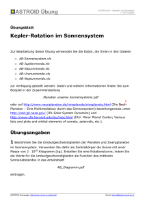 Kepler-Rotation im Sonnensystem