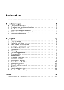 Physikalisches Praktikum für Nebenfach Physik