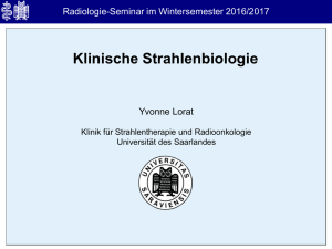 Klinische Strahlenbiologie Seminar Sommersemester 2017