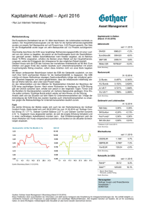 Kapitalmarkt Aktuell – April 2016 - Gothaer Makler