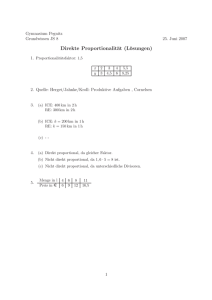 Direkte Proportionalität (Lösungen)