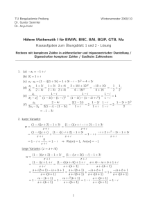 Höhere Mathematik I für BWIW, BNC, BAI, BGIP, GTB, Ma