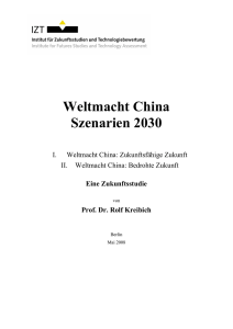 Weltmacht China Szenarien 2030