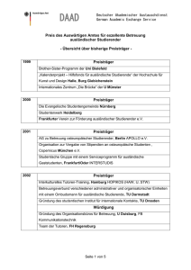 Preis des Auswärtigen Amtes für exzellente Betreuung