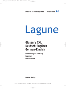 Lagune 1, Glossary XXL, German-English
